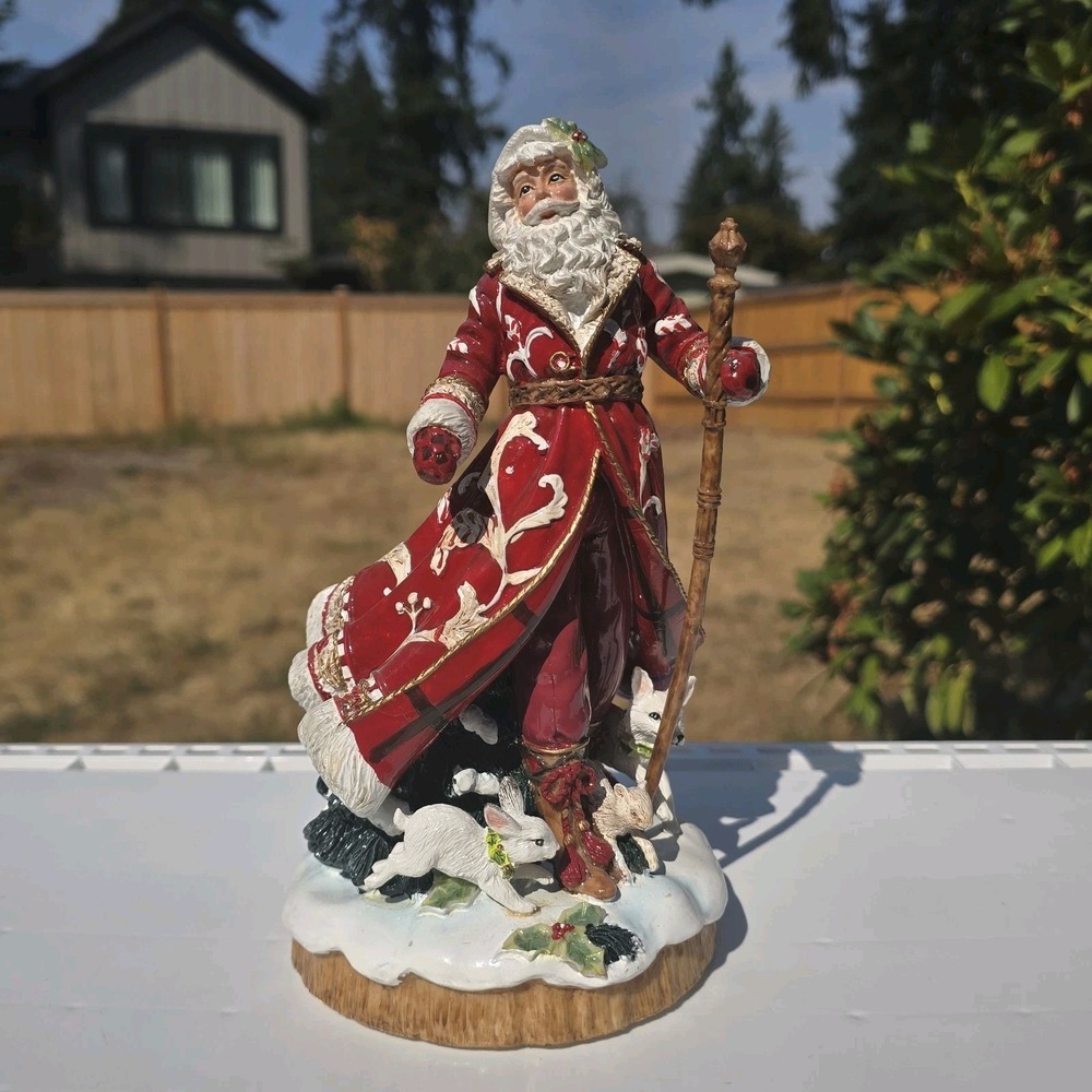 Fitz & Floyd Town & Country Santa Figurine Musical Box O' Come All Ye Faithful